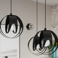 Lampe suspendue en acier 3 lampes 30x30x117cm Sollux