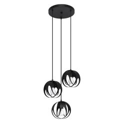 Lampe suspendue en acier 3 lampes 30x30x117cm Sollux