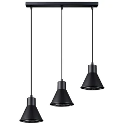 Lampe suspendue en acier 3 lampes 45x14x120cm Sollux