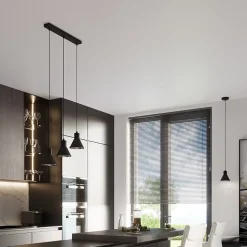 Lampe suspendue en acier 3 lampes 45x14x120cm Sollux