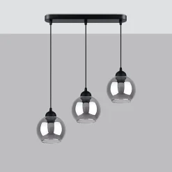Lampe suspendue en acier 3 ampoules 4000K - 45x15x117cm Sollux