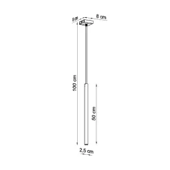 Lampe suspendue en acier 1 lampes 8x8x100cm Sollux