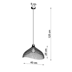 Lampe suspendue en acier 1 lampes 40x40x125cm Sollux