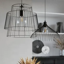 Lampe suspendue en acier 1 lampes 40x40x125cm Sollux