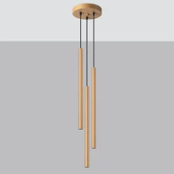 Lampe suspendue en acier 3 lampes 20x20x115cm Sollux
