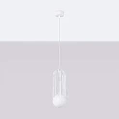 Lampe suspendue en acier 1 lampes 12x12x115cm Sollux