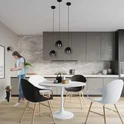 Lampe suspendue en acier 3 ampoules 3000K - 30x30x117cm Sollux