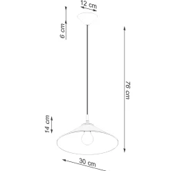 Lampe suspendue en acier 1 lampes 30x30x76cm Sollux