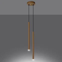 Lampe suspendue en acier 2 lampes 15x15x118cm Sollux