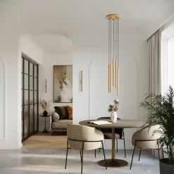 Lampe suspendue en acier 2 lampes 15x15x118cm Sollux