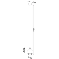 Lampe suspendue en acier 1 ampoule 4000K - 15x15x130cm Sollux