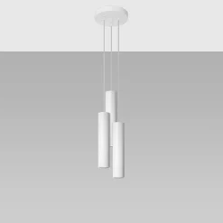 Lampe suspendue en acier 3 ampoules 4000K - 20x20x110cm Sollux