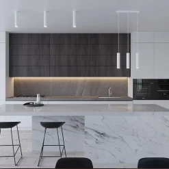 Lampe suspendue en acier 3 ampoules 4000K - 20x20x110cm Sollux