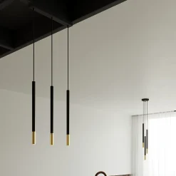 Lampe suspendue en acier 3 lampes 20x20x90cm Sollux