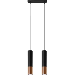 Lampe suspendue en acier 2 ampoules 4000K - 30x6x90cm Sollux