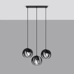 Lampe suspendue en acier 3 lampes 50x16x117cm Sollux