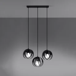 Lampe suspendue en acier 3 lampes 50x16x117cm Sollux