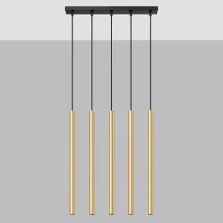 Lampe suspendue en acier 5 ampoules 4000K - 45x5x90cm Sollux