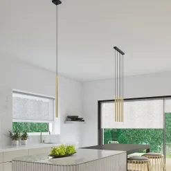 Lampe suspendue en acier 5 ampoules 4000K - 45x5x90cm Sollux