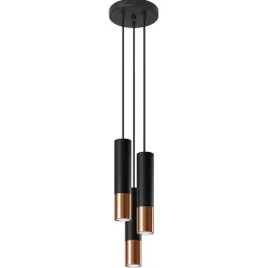 Lampe suspendue en acier 3 ampoules 3000K - 20x20x90cm Sollux