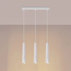 Lampe suspendue en acier 3 lampes 45x5x120cm Sollux