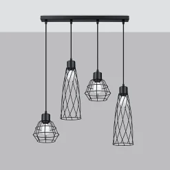 Lampe suspendue en acier 4 lampes 58x15x120cm Sollux