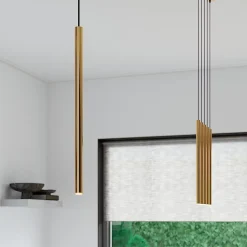 Lampe suspendue en acier 5 ampoules 3000K - 25x25x110cm Sollux