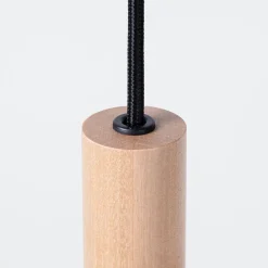 Lampe suspendue en acier/bois 3 lampes 30x5x110cm Sollux