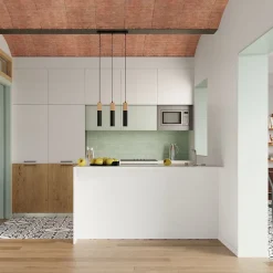 Lampe suspendue en acier/bois 2 ampoules 3000K - 30x6x90cm Sollux