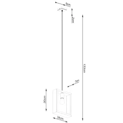 Lampe suspendue en acier/bois 1 lampes 24x8x133cm Sollux