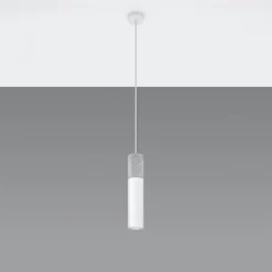 Lampe suspendue en acier/béton 1 ampoule 3000K - 8x8x105cm Sollux