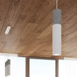 Lampe suspendue en acier/béton 3 lampes 45x6x90cm Sollux