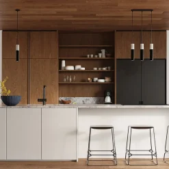 Lampe suspendue en acier/béton 3 lampes 20x20x110cm Sollux