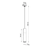 Lampe suspendue en acier/bois 1 lampes 8x8x105cm Sollux