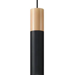 Lampe suspendue en acier/bois 1 ampoule 3000K - 8x8x105cm Sollux