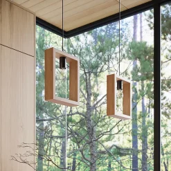 Lampe suspendue en acier/bois 1 lampes 24x8x133cm Sollux