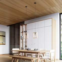 Lampe suspendue en acier/bois 1 lampes 24x8x133cm Sollux