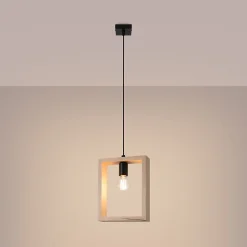Lampe suspendue en acier/bois 1 lampes 24x8x133cm Sollux