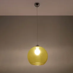 Lampe suspendue en acier/verre 1 lampes 30x30x120cm Sollux