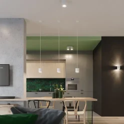 Lampe suspendue en aluminium 1 ampoule 4000K - 10x10x110cm Sollux