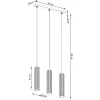 Lampe suspendue en aluminium 3 lampes 45x6.5x98cm Sollux