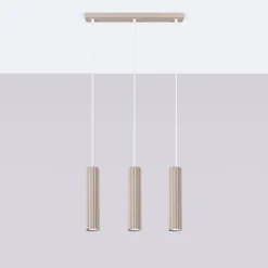 Lampe suspendue en aluminium 3 lampes 45x6.5x98cm Sollux