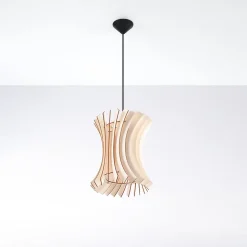 Lampe suspendue en bois 1 ampoule 3000K - 30x30x107cm Sollux
