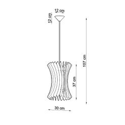 Lampe suspendue en bois 1 ampoule 3000K - 30x30x107cm Sollux