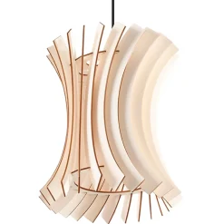 Lampe suspendue en bois 1 ampoule 3000K - 30x30x107cm Sollux