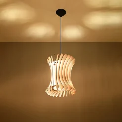 Lampe suspendue en bois 1 ampoule 3000K - 30x30x107cm Sollux