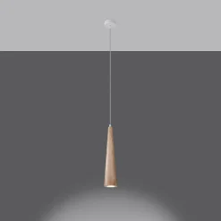 Lampe suspendue en bois 1 ampoule 3000K - 8x8x120cm Sollux