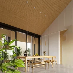 Lampe suspendue en bois 1 ampoule 3000K - 8x8x120cm Sollux