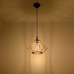 Lampe suspendue en bois 1 lampes 27.5x27.5x90cm Sollux
