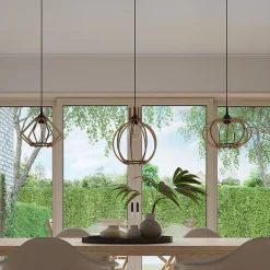 Lampe suspendue en bois 1 lampes 27.5x27.5x90cm Sollux